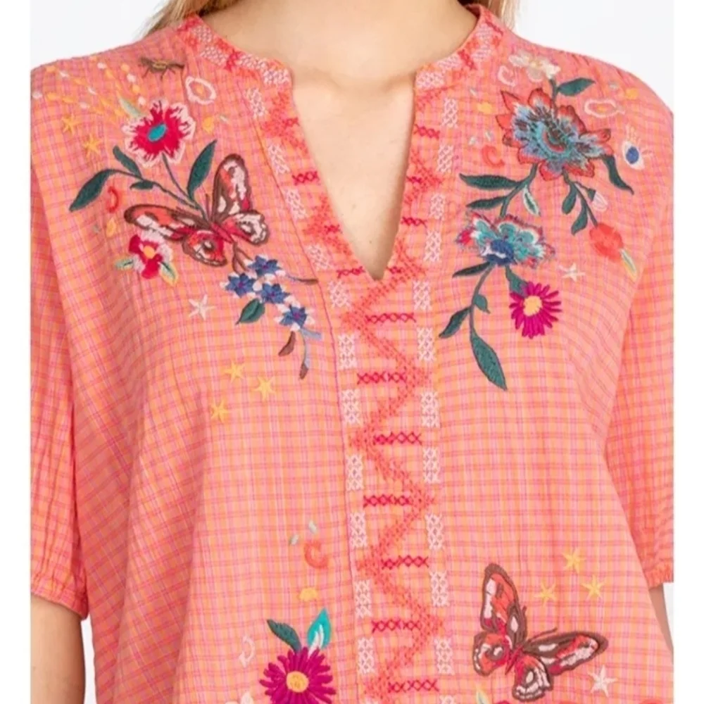 Johnny Was Olinda Puff Sleeve Effortless Blouse